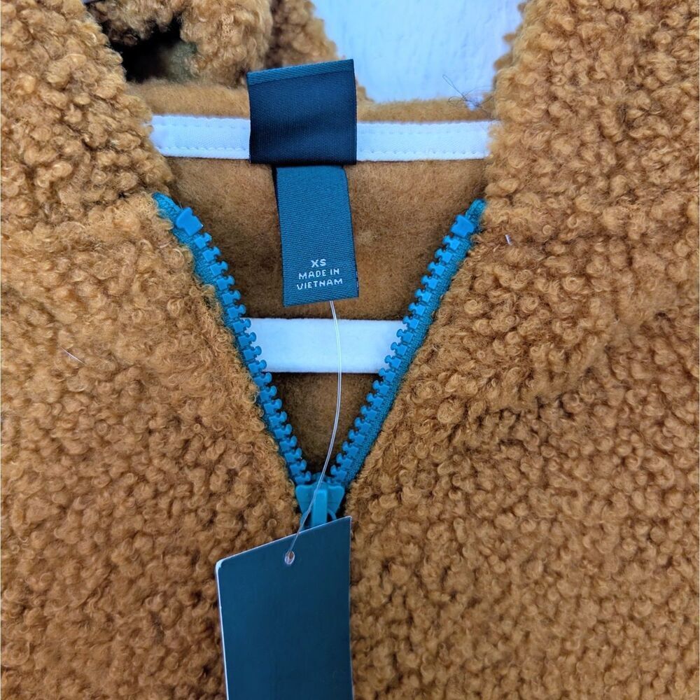 Wild Fable - Women's Size XS Half-Zip Sherpa Anorak Jacket - Rust Color NEW - Picture 2 of 6